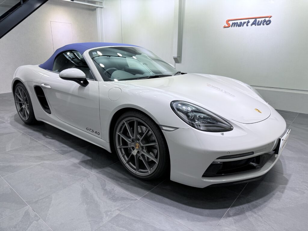 こだわり仕様の ポルシェ 718 ボクスター GTS 4.0 をお買取させて頂き、販売車に追加しました。