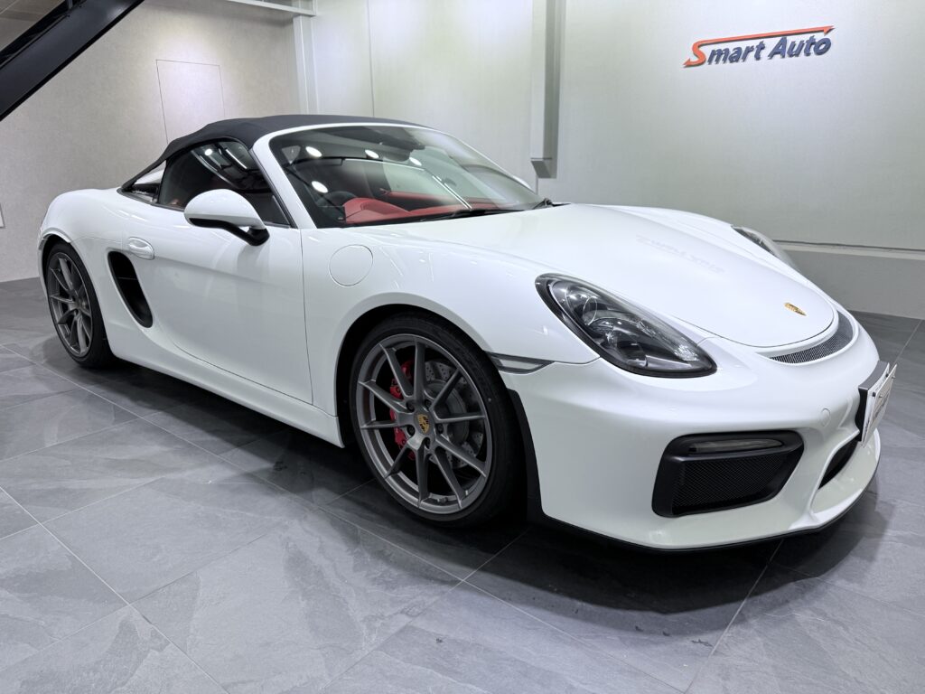 大変希少な、ポルシェ 981 ボクスタースパイダー をお買取させて頂き、販売車に追加しました。
